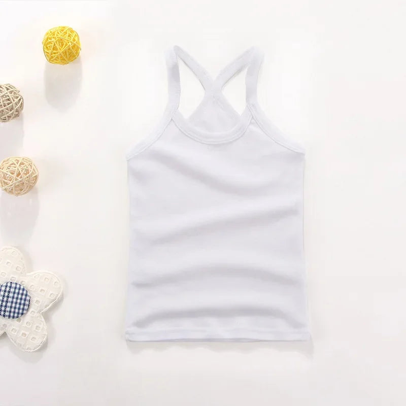 Kids Baby Boys Vests T-shirts Children Summer Vest Top Outfit Kid Boy Girl Solid Tops Clothes Cotton Tees Black Playsuits