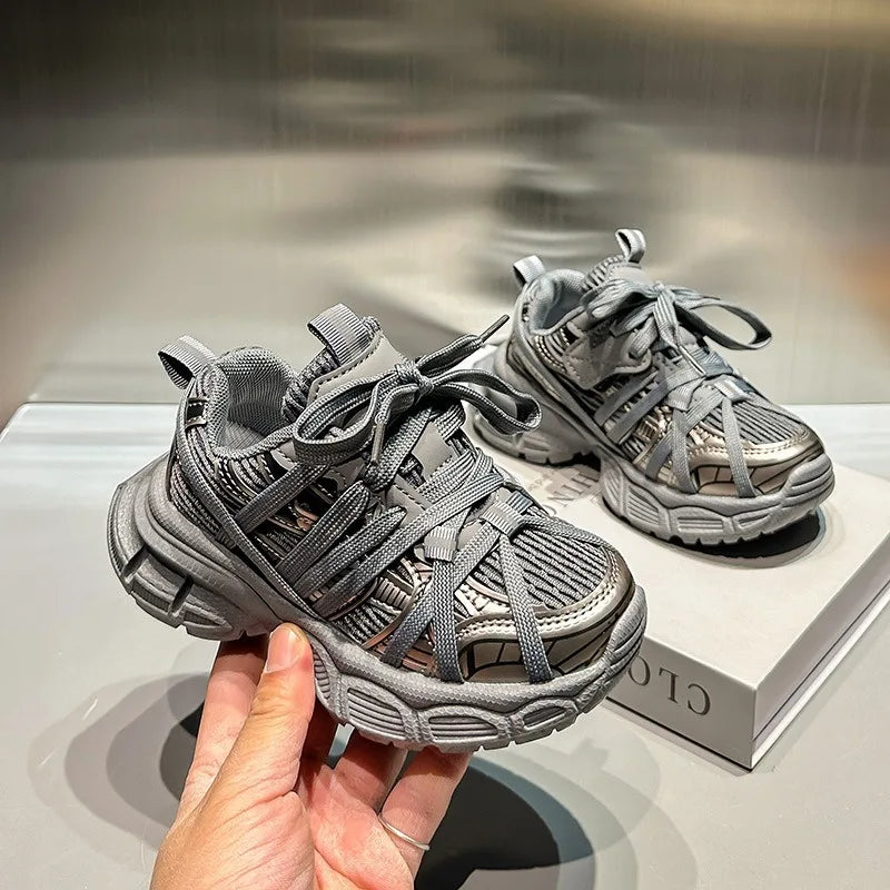 Children's Sneakers Chunky New Girls Basketball Shoes Fashion Versatile Kids Causal Boys Sports Shoes for School Breathable
