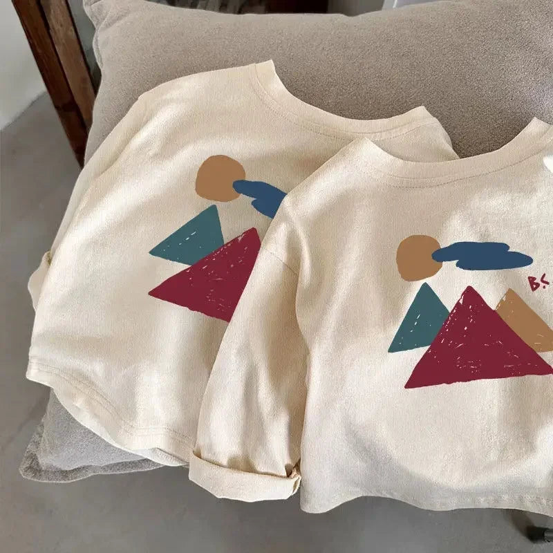 Kids Undershirts Spring New 2025 Long Sleeve Cotton Fashion Korean Casual Simple Style