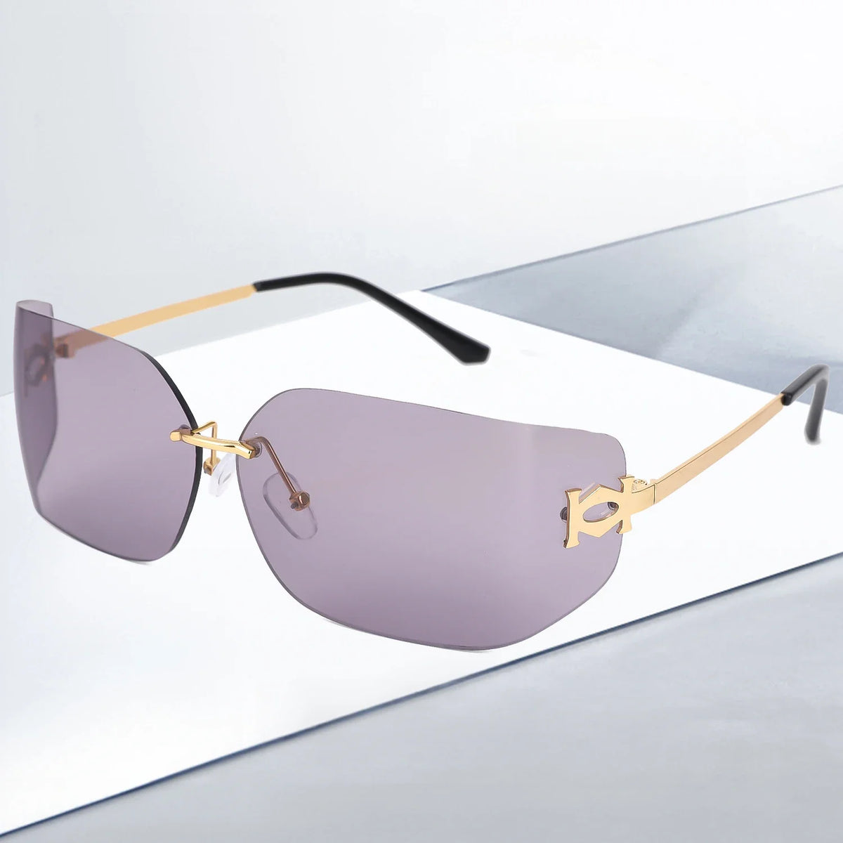 Women Sunglasses Fashion Rimless Rectangle Sunglasses for Women Luxury Design Trendy Frameless Sun Glasses Female UV400