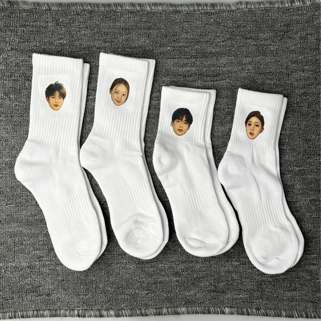 Custom Photo Socks for Men & Women, Warm Personalized Funny Face Picture Printed Socks, Custom Design Sports & Football Socks