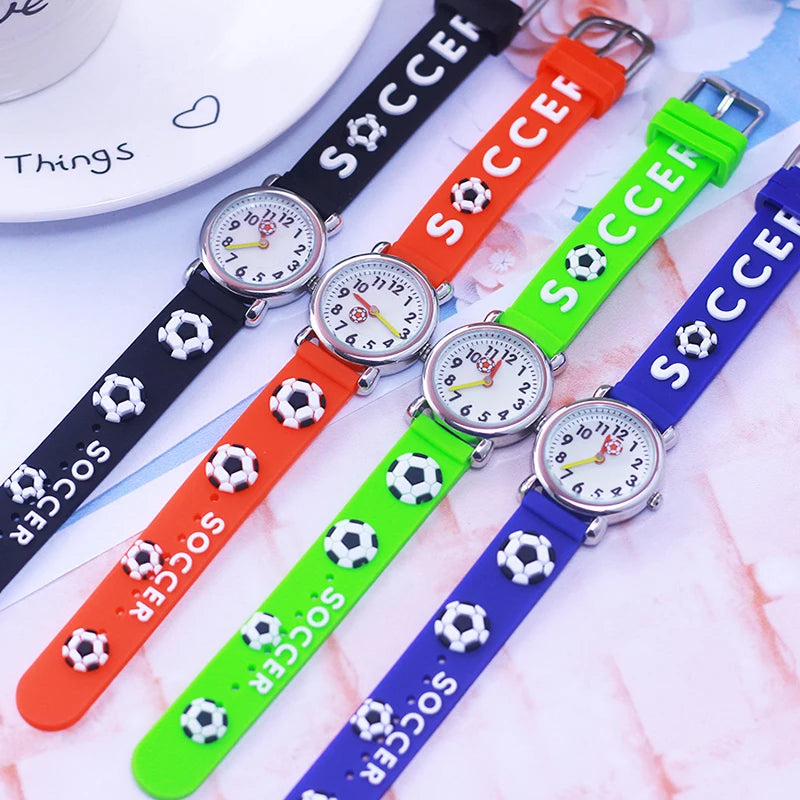 2026 children boys cartoon quartz watches kids students 3D football anime sports watches for birthday gifts relogio feminino