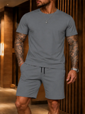 2026 New Men's Sportswear Short Sleeved T-shirt and Sports Shorts Summer Casual Jogging Pants Set Men's Two-piece Set