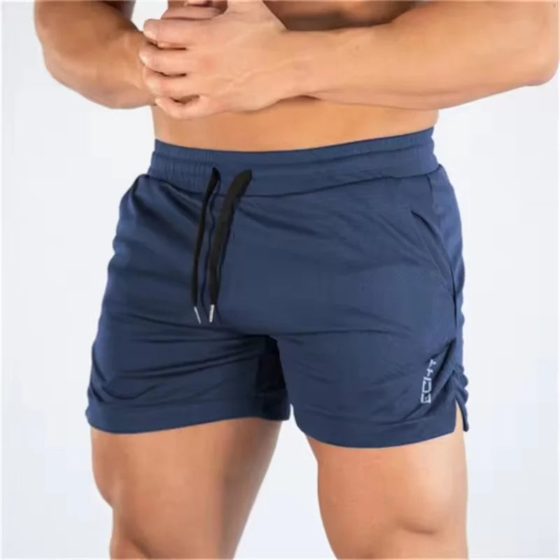 2025 NEW Fitness Sports Shorts Man Summer Gyms Workout Male Breathable Mesh Shorts Quick Dry Beach Short Pants Men Sportswear