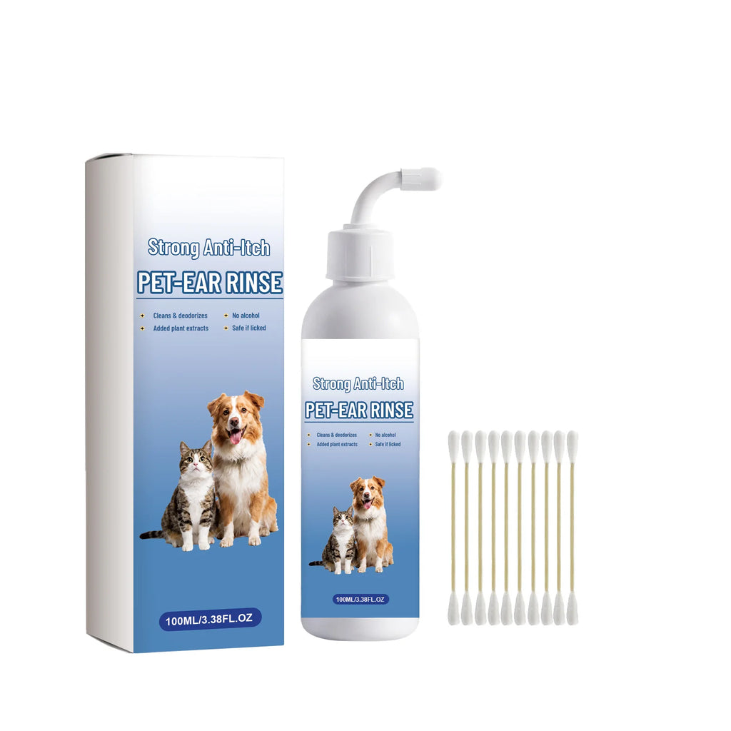 Pet Ear Cleaning Solution - Ultra-Gentle Cleansing for Cats & Dogs, Refreshing Ear Canal Care & Soothing Daily Maintenance