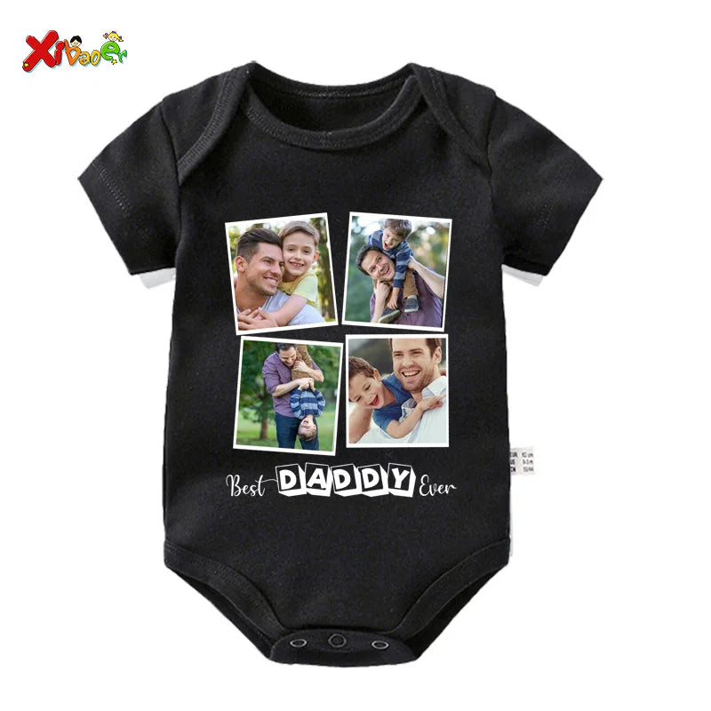 Personalized Father's Day Shirt Custom Photo Shirt Dad T-shirt Personalized Gift Shirts for DADDY T Shirt Baby Bodysuit Gift KID