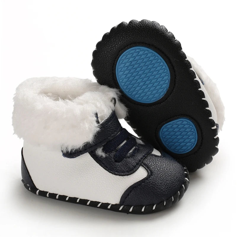 Boys and girls Kawaii cute warm plush boots comfortable breathable snow boots suitable for 0-18 months baby