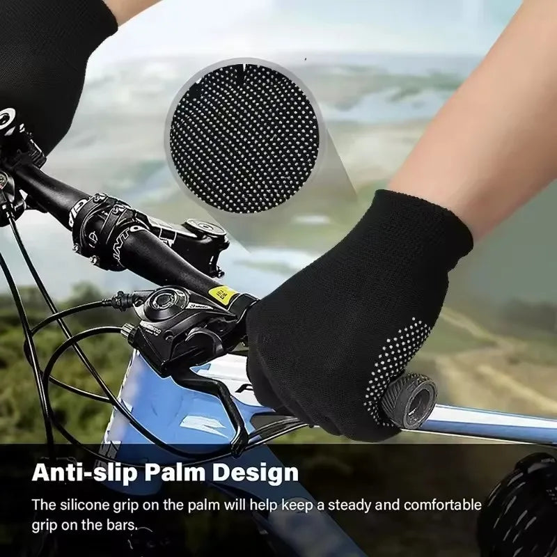 Touchscreen Nylon Gloves for Men Women Non-slip Breathable Half Finger Gloves for Summer Outdoor Riding Sport Fitness Sunscreen