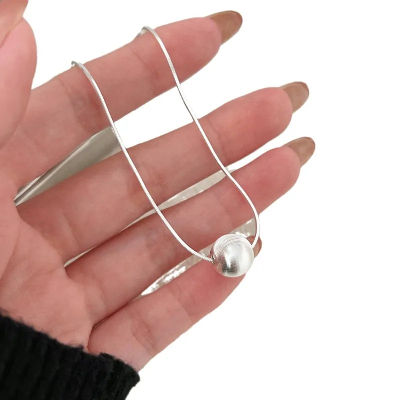 925 Sterling Silver Necklace Bead Pendant Simple for Women Wedding Engagement Jewelry Fashion Classics Gift Party High quality