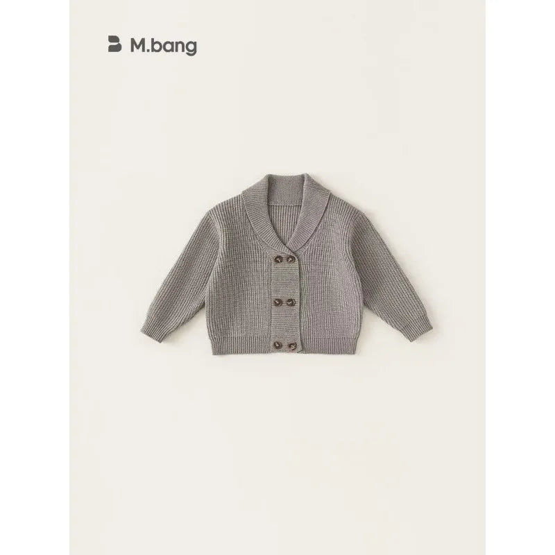 Knitted Cardigan Jacket for Children Autumn and Winter Korean Fashionable and Loose Double Breasted New Top for Boys and Girls