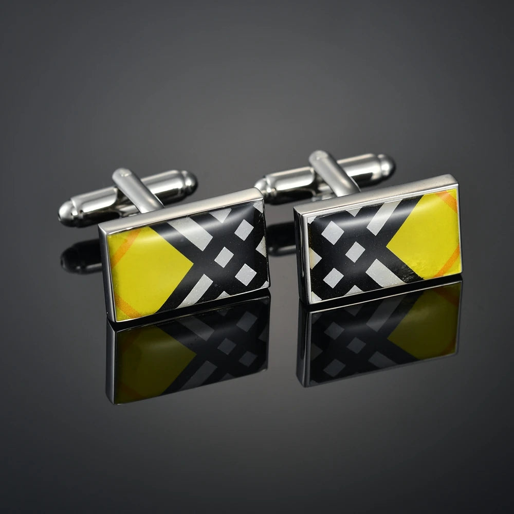 High Qualit Men's Jewelry Cufflinks Luxury Design Leather/Deer/Gold Bar/Fish/Bike Cufflinks French Shirt Gemelos