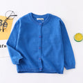 Spring Autumn New Boys Girls Sweater Solid Color Round Neck Single Breasted Design Knitted Coat For 1-8 Years Old Kids