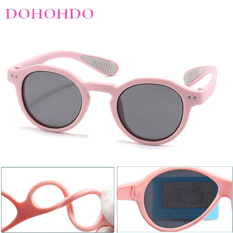 3-12 Years Kids Sunglasses Fashion Children Polarized Sun Glasses Boys Girls Glasses Silicone Safety Baby Shades UV400 Eyewear