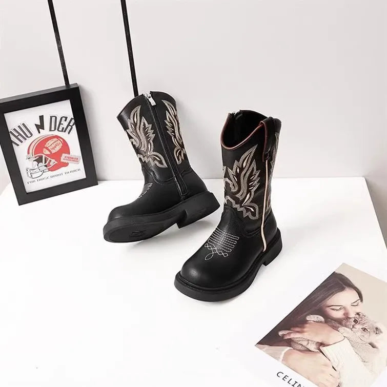 Zapatos Niña Girls Boots Waterproof Cowboy Boots Childrens New Fashion Short Anti Slippery Boot Thick  Boot Kids Boot Botas Niña