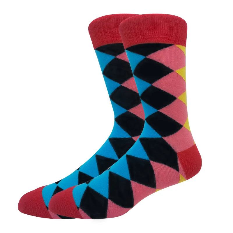 Men's Combed Cotton Fashion Hip Hop Man Woman Socks Harajuku Skateboard oil painting with print Happy Socks Funny Gift