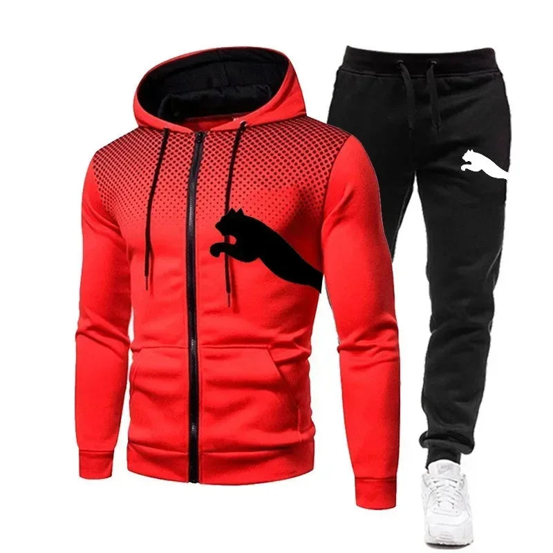 Men's Autumn/Winter Hoodie Set, men's fashion autumn/winter designer clothing, hoodie + long pants set, jogging sportswear