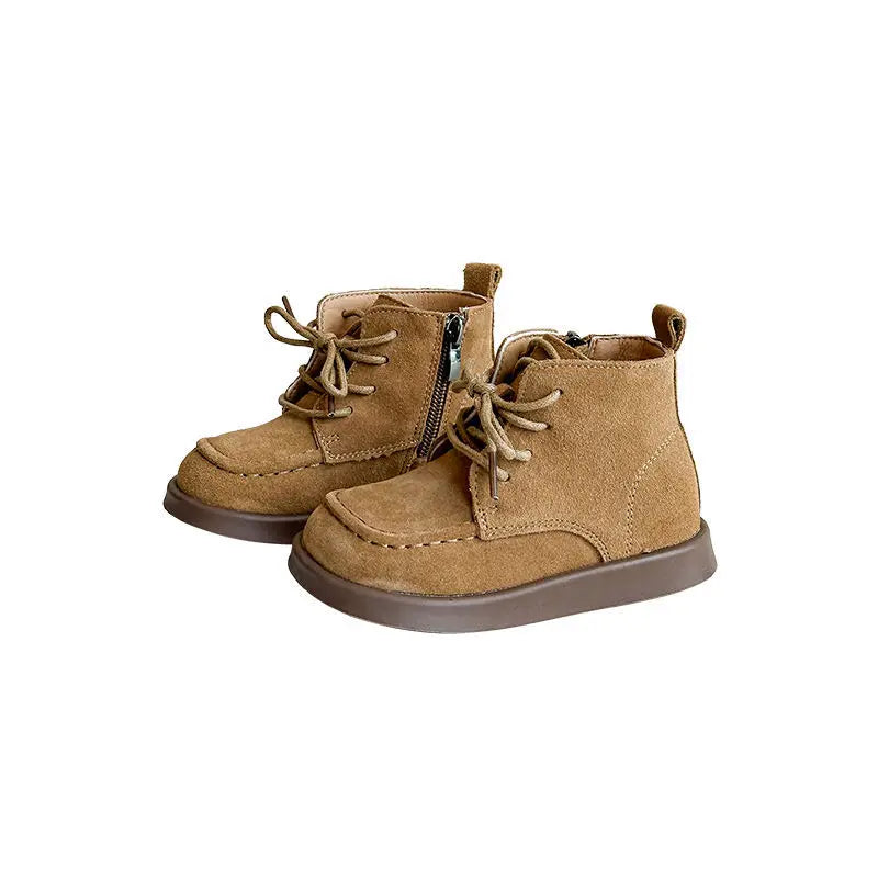 Little Boys Shoes Fashion Kids ankle boot child leather shoes 1-6Years Old babys Ankle Boot Mocha nude booties Brown Coffee