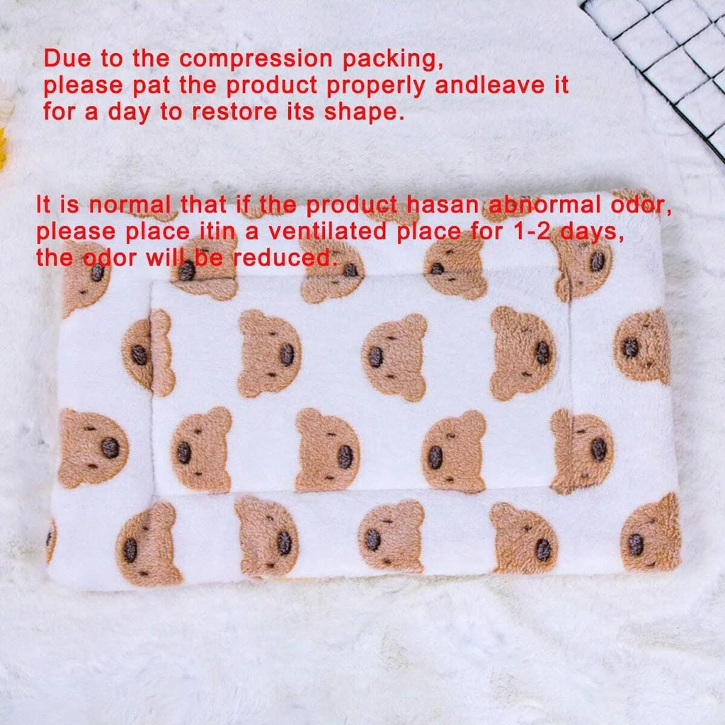 1pc-Cartoon bear print pet blanket, dog bed mat, small and medium-sized dog, cat, sleeping in autumn and winter