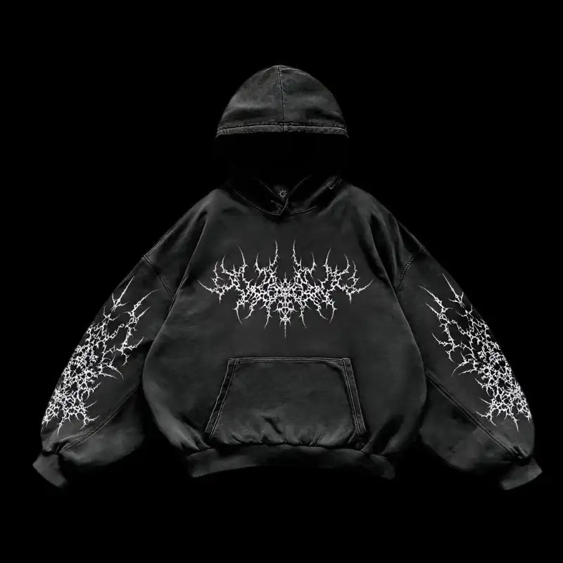 Red inferno dragon punk hoodies women oversized new tops vintage goth sweatshirt goth streetwear women gothic y2k clothes