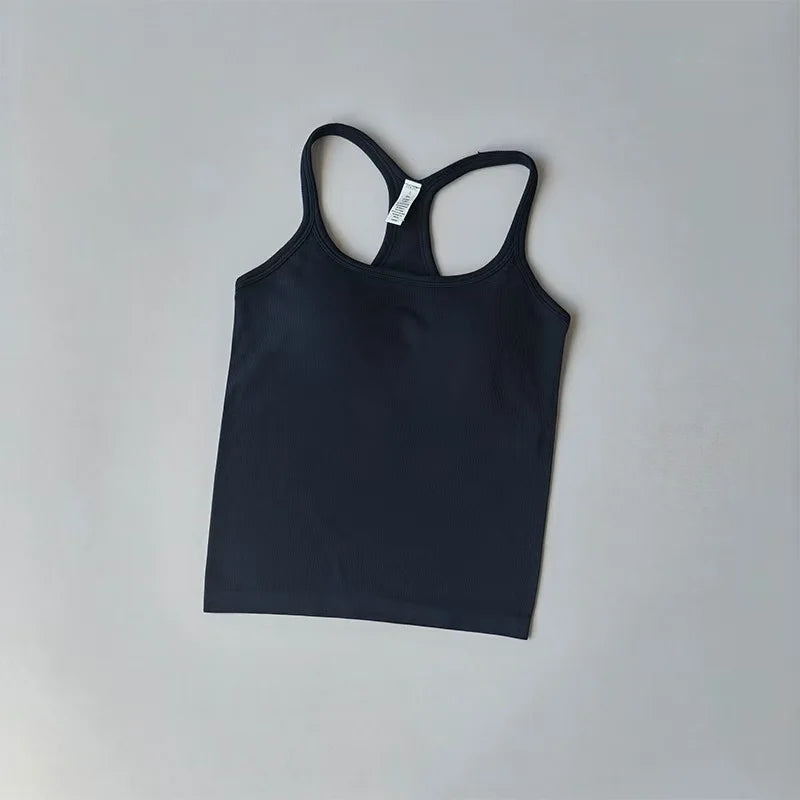 Women's Yoga Wear Sports Bra Shockproof Push-Up Fitness Clothing with Padded Chest Running Outerwear Pilates Tank Top