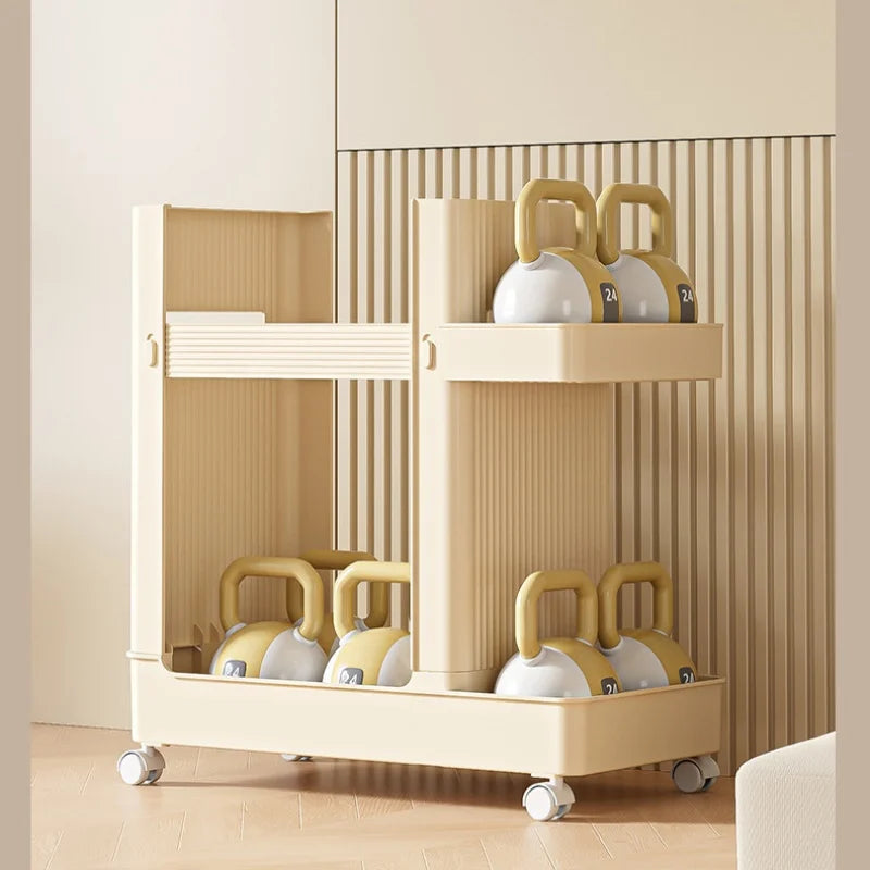 Sports Equipment Storage Rack Yoga Mat Storage Basket With Wheels Home Storage Cart Fitness Equipment Rack Organizer Trolley