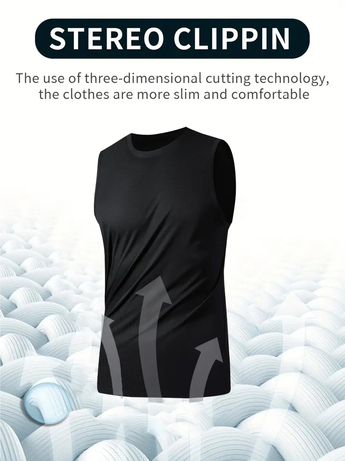 Men's Sports Vest Black 1-Piece Breathable Round Neck Slightly Elastic Fabric Pure Color Suitable for Spring, Summer and Autumn R