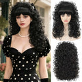 Synthetic 80s Vintage Big Beehive Wig for Women Retro Curly Wig with Bangs for 60s 70s Cosplay Halloween Party,Dolly Costume Wig