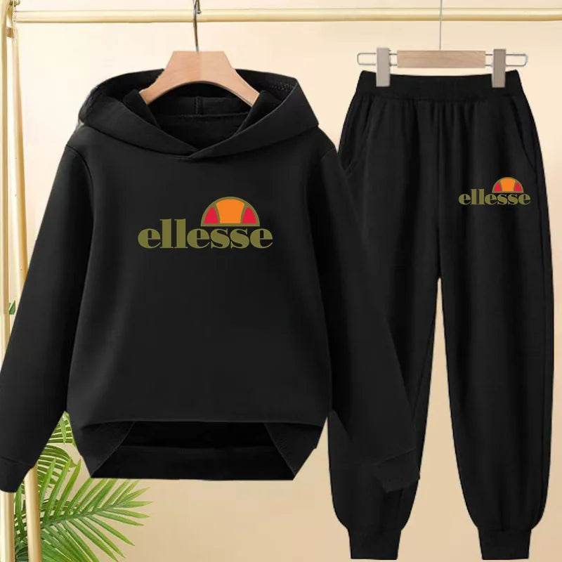 Kids Classic Fashion Top Letters Clothes Hoodie Girls Boy3-12Yrs Casual Sweatshirts+Pants Two-Piece Set Charming Coat Sports Set