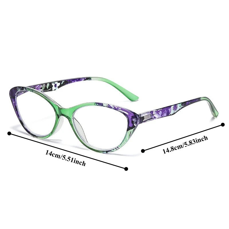 Reading Glasses For Women/Men-Blue Light Blocking Computer Reader Cat Eye Frame Trendy Fashion Clear Lens Fake Eyeglasses