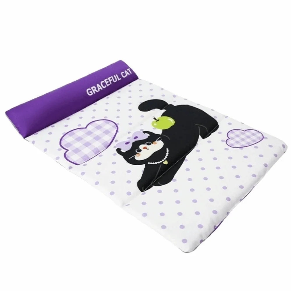 Pet Bed Breathable Pet Cooling Mat Waterproof Soft Ice Silk Cold Mat Portable Folding Pet Cold Bed Kennel