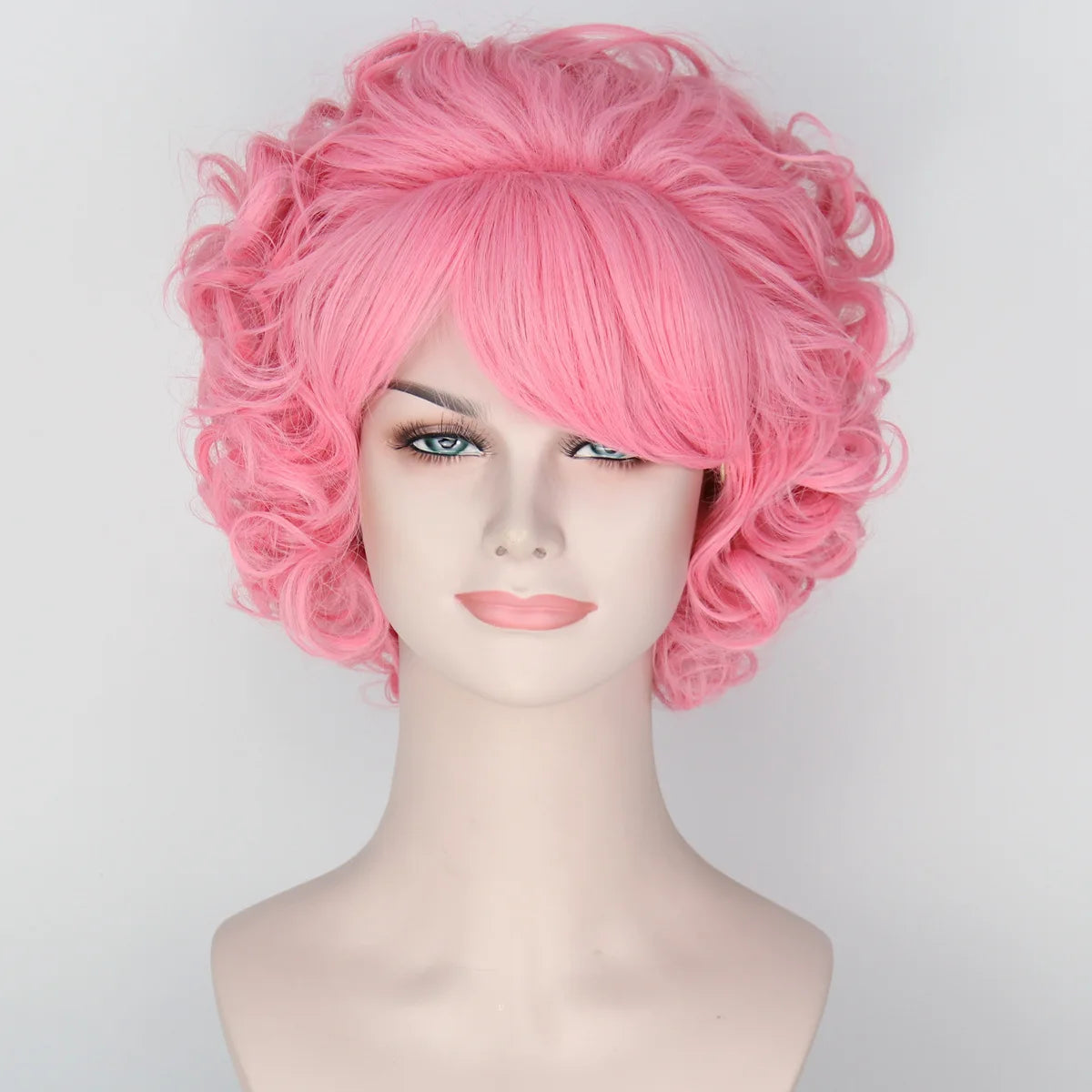 Women's Synthetic Curly Wig Short High Top with Bangs for Stage Performance Cosplay Costume Party Halloween Gift
