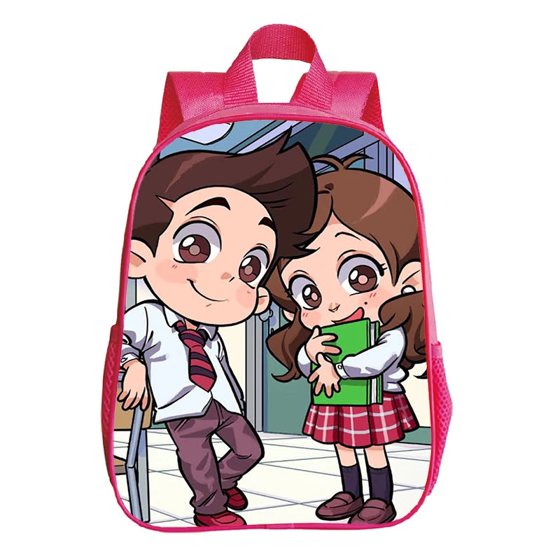 Kids Pink Backpack Me Contro Te Print Kindergarten Bag School Bags for Preschool Girls Cute Bookbag Toddler Softback Book Bags