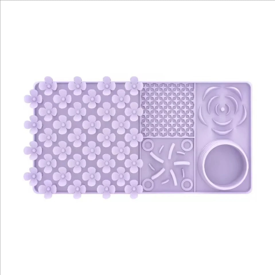 Pet Licking Mat Pet Silicone Eating Ware Dog Slow Food Mat Placemat Dog Feeder Supplies Suction Cup Dog Bathing Distraction