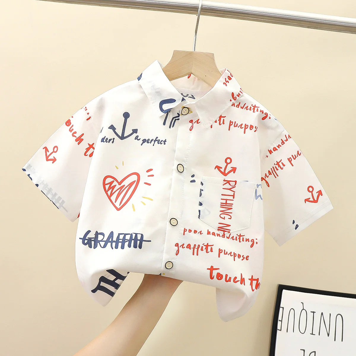 Fashion Colorful Boys Shirts Toddler Kids Tops Teenager Summer Outfits Children's Clothes