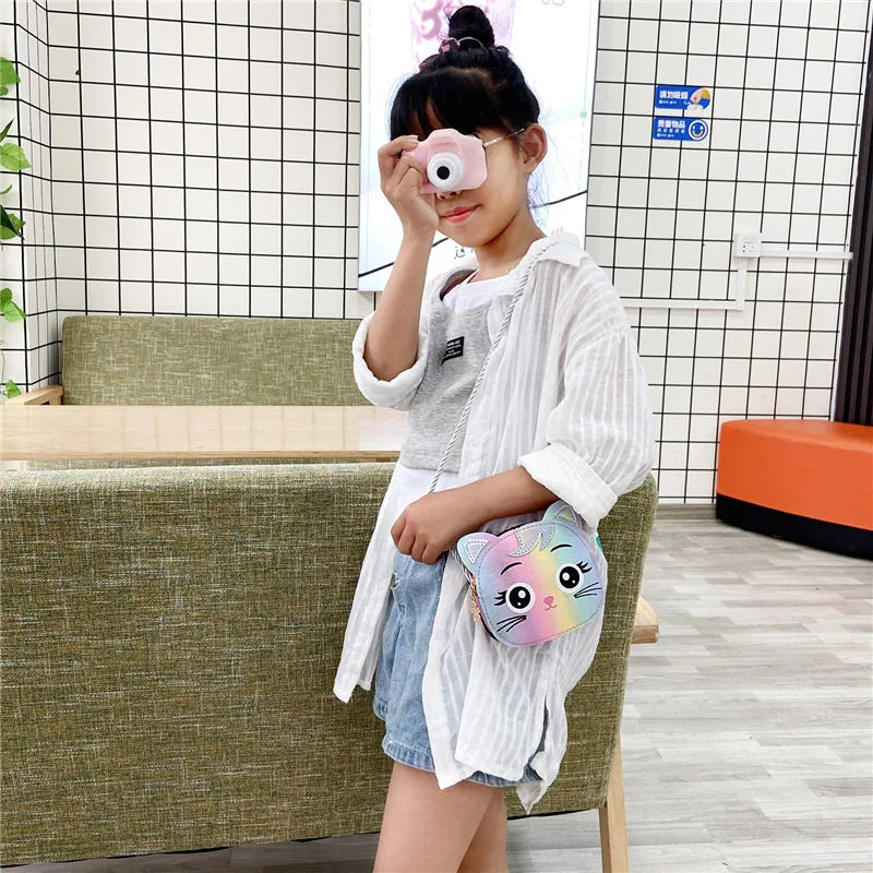 New Children's Bags Cartoon Cute Cat Boys and Girls One Shoulder Messenger Bag Mini Fashion Accessories Change Bag