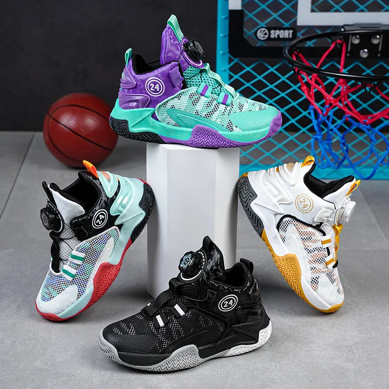 New High-Quality Breathable and Fashionable Casual Basketball Shoes for Children and Boys