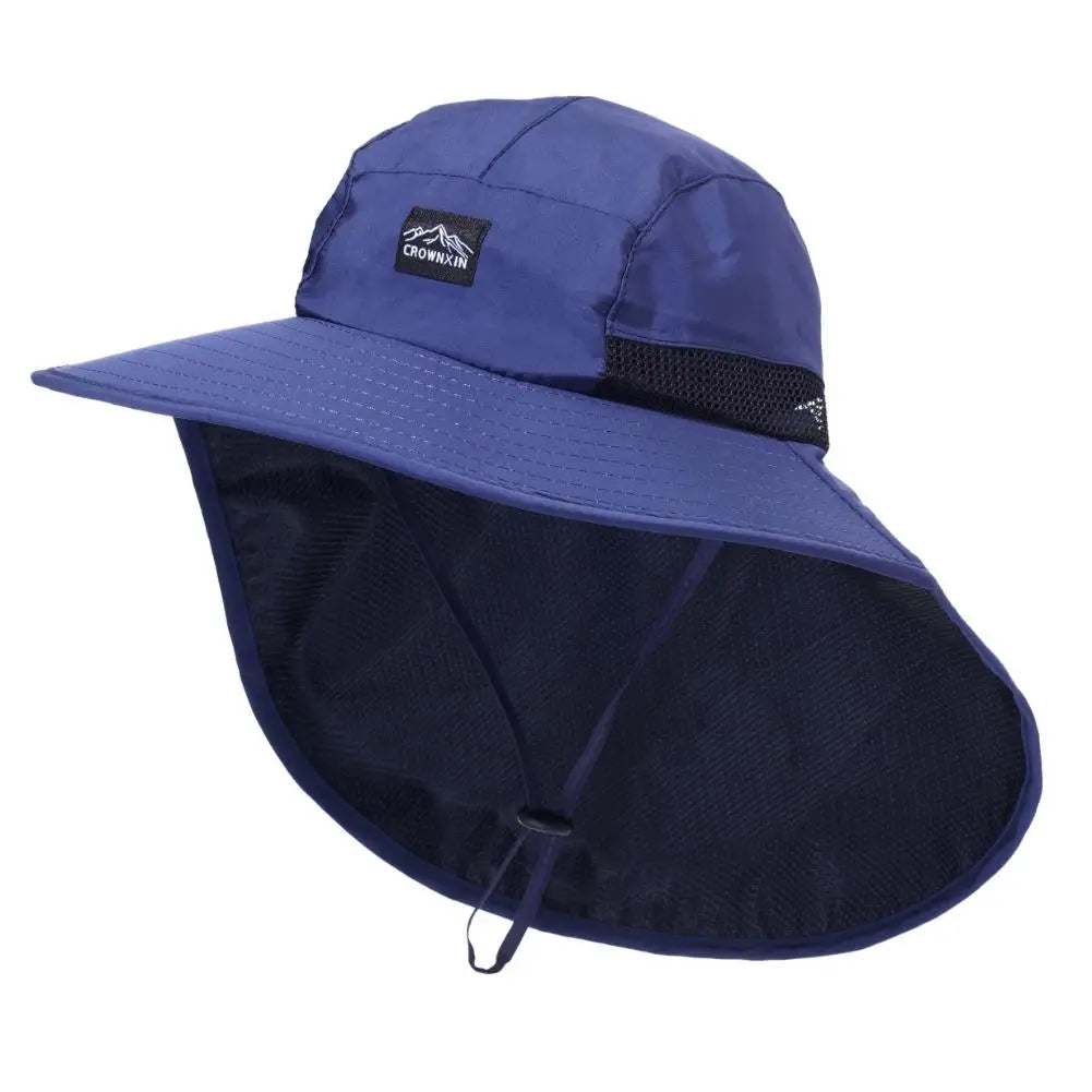 Men's Fisherman Hats Summer Outdoor Sun Protection Hats Wide Brim Waterproof Hiking Breathable Against Ultraviolet Rays Camping
