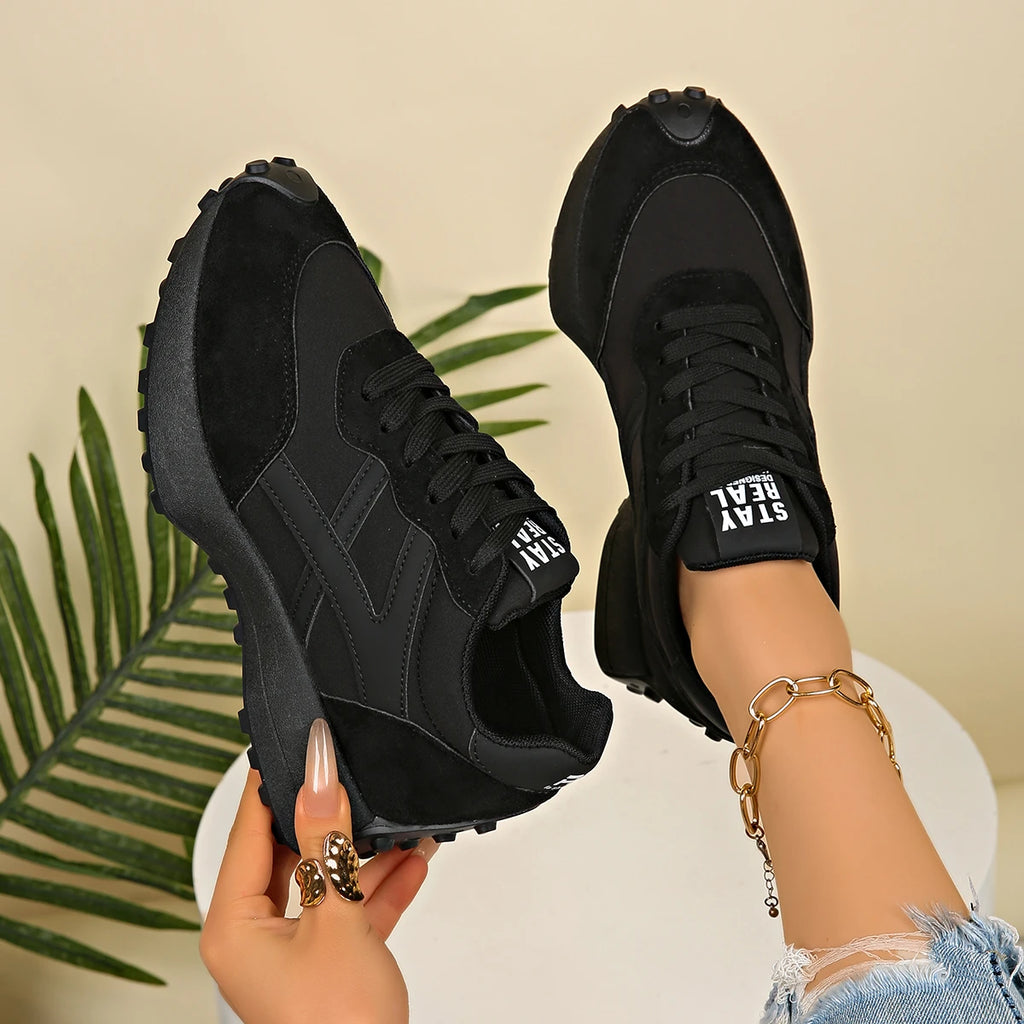 2026 New Women Sneakers Spring Casual Lace Up Sport Sneakers Luxury Platform Anti-slip Running Shoes Women Chunky Sneakers