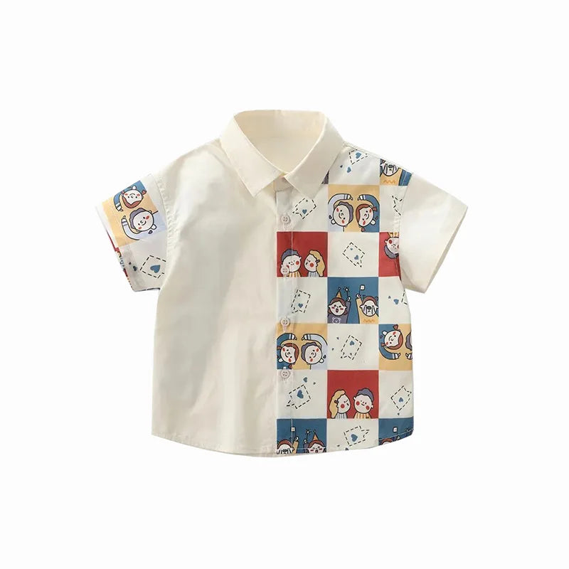 Fashion Boys Shirts Summer Toddler Kids Tops Cotton Children's Clothes