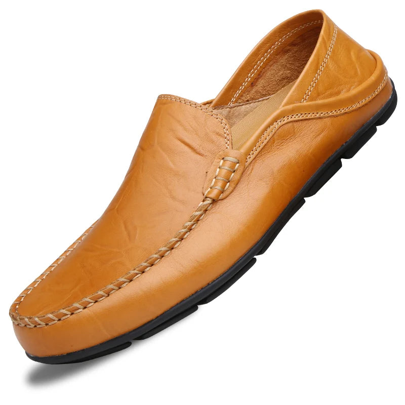 loafers shoes for  Men Casual Shoes Italian Brand Leather Loafer Slip on Men's Flats Male Driving Shoes Sneaker High-quality 、