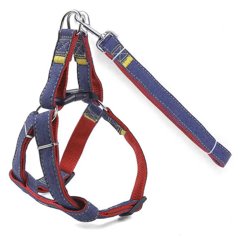 New Pet Leash and Harness Set Dog Adjustable Collar Set Pet Lead Vest Small Medium Large for Walking Training Dog Accessories