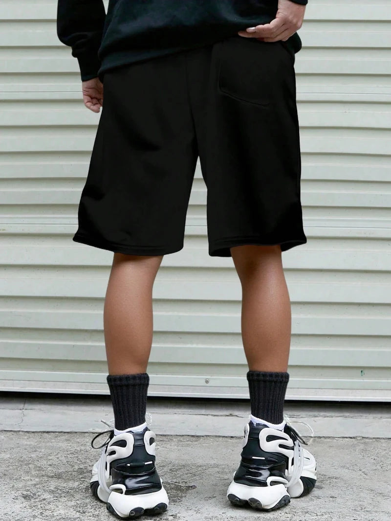 Men's Sports Shorts Clothes Drawstring Waistband Loose Fit Shorts Sweat Long Holographic Plain Street Wear Waist Pockets Casual
