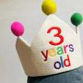 Children Birthday Hat Unisex Boys Girls Soft Fabric Stitchwork Customized Name Ball Crown Party Hat Caps Custom-made Props