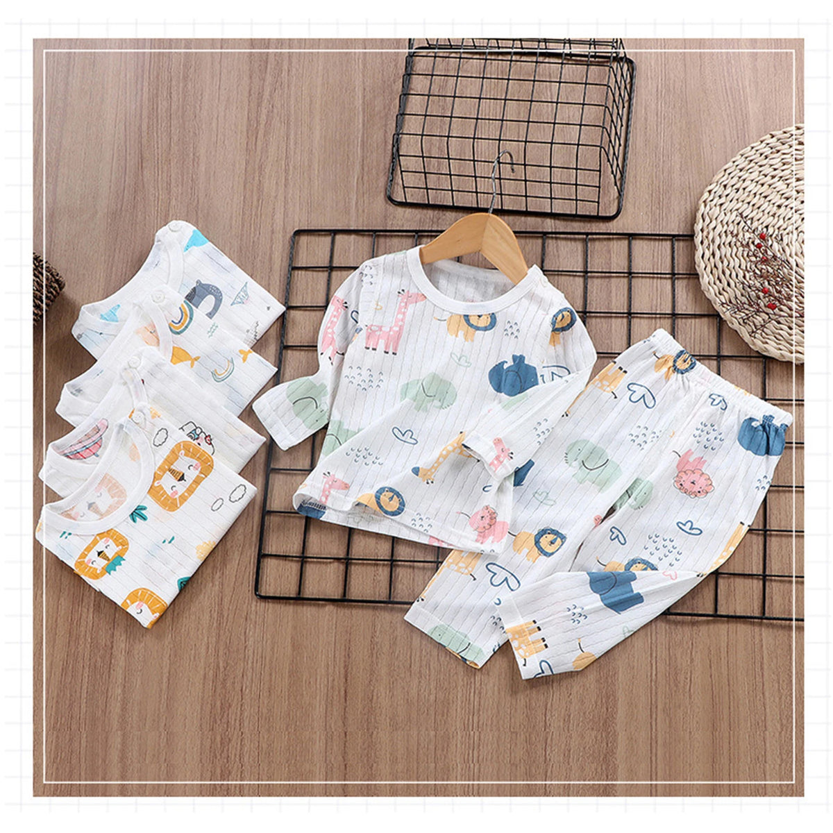Children Pajamas Set Boys Cotton Clothes Children Pants Set Cartoon Sleepwear Set Kids Pajamas Girls Toddler Baby Outfits Pyjama