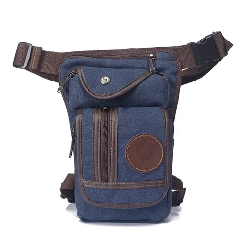 Men's Canvas Drop Leg Bag Motorcycle Multi-purpose Messenger Shoulder Bags High Quality Belt Hip Bum Waist Fanny Pack