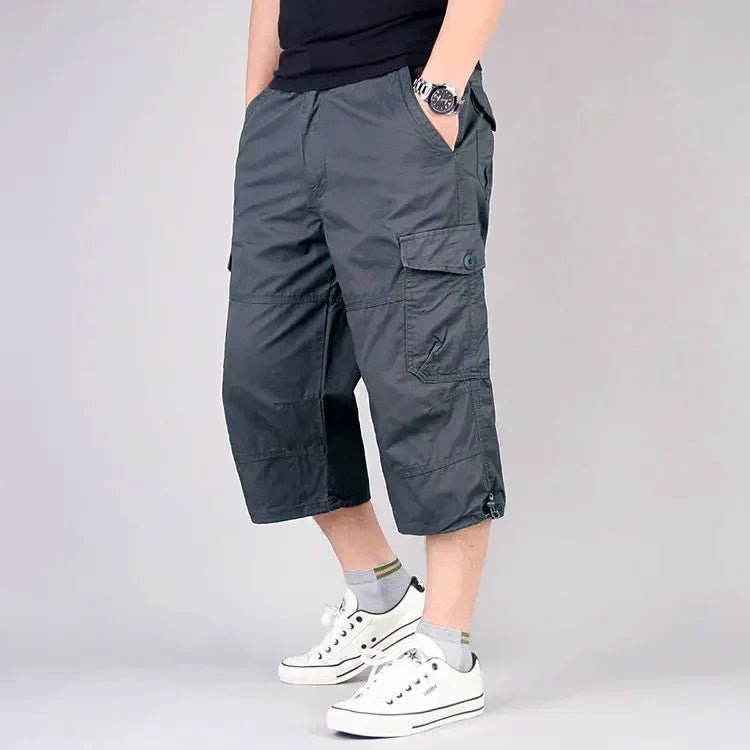 Customizable Summer Loose Cropped Pants Men's Casual Streetwear Short Trousers pantalon homme Man Outwear Cargo Joggers Pants