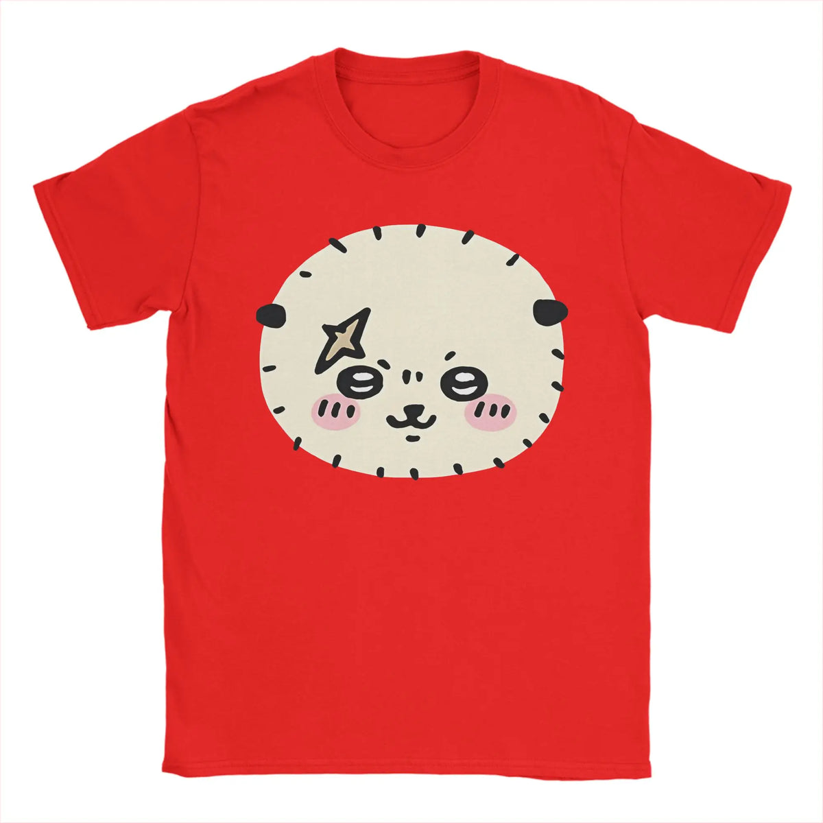 Funny Chiikawas Rakko T-Shirts Men Round Neck Cotton T Shirts  Short Sleeve Tees Unique Tops