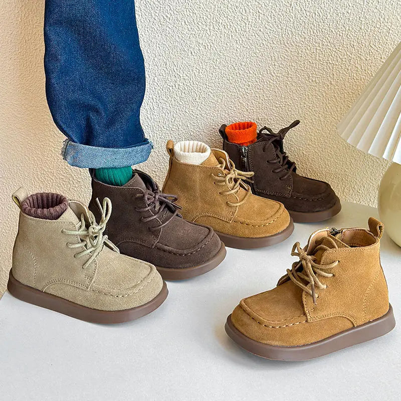 Little Boys Shoes Fashion Kids ankle boot child leather shoes 1-6Years Old babys Ankle Boot Mocha nude booties Brown Coffee