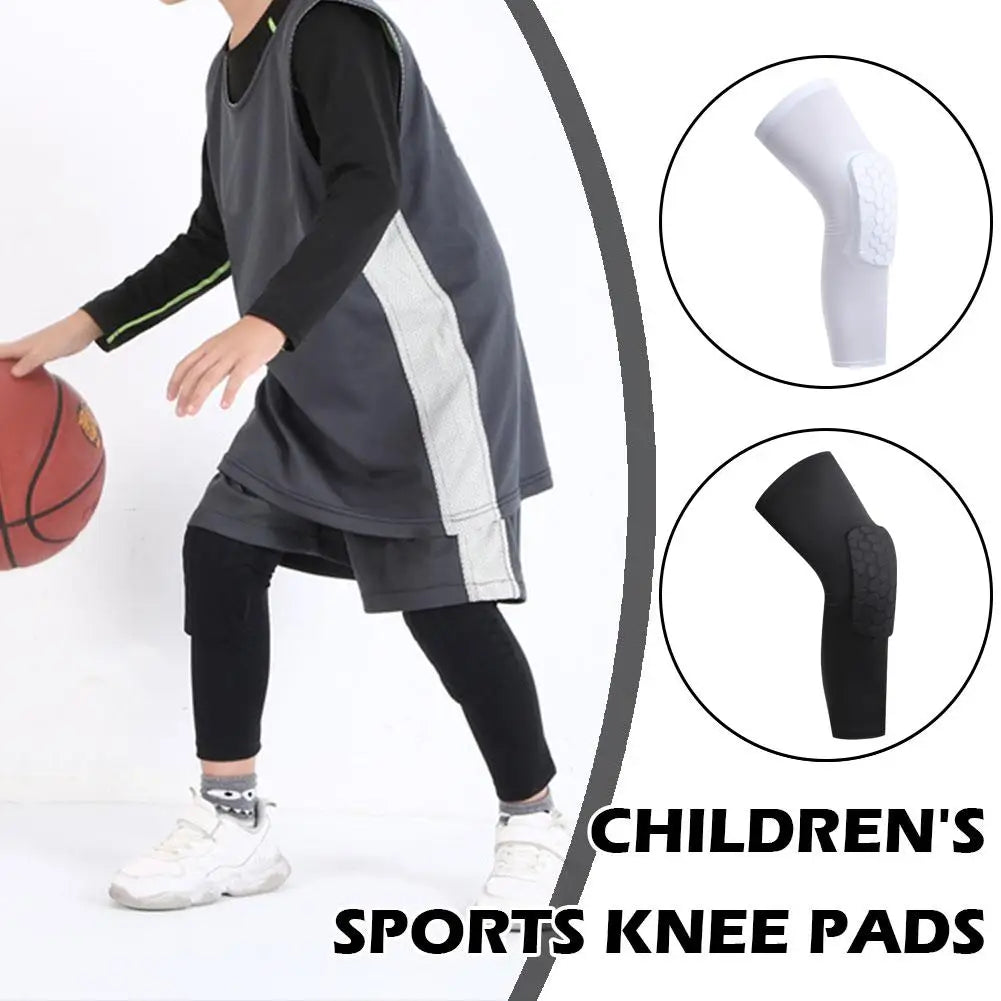 Kids/Youth Sports Honeycomb Compression Knee Pads Guards Protective Gear for Basketball, Football, Volleyball, Cycling