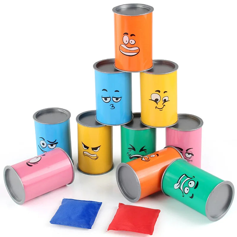 Children's Can Throwing Knockdown Game Set Indoor And Outdoor Sandbag Throwing Sports Toys for Kids